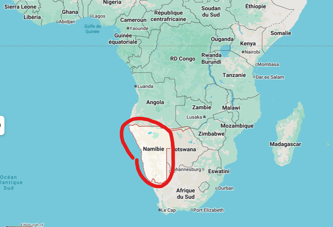 ou se trouve la Namibie